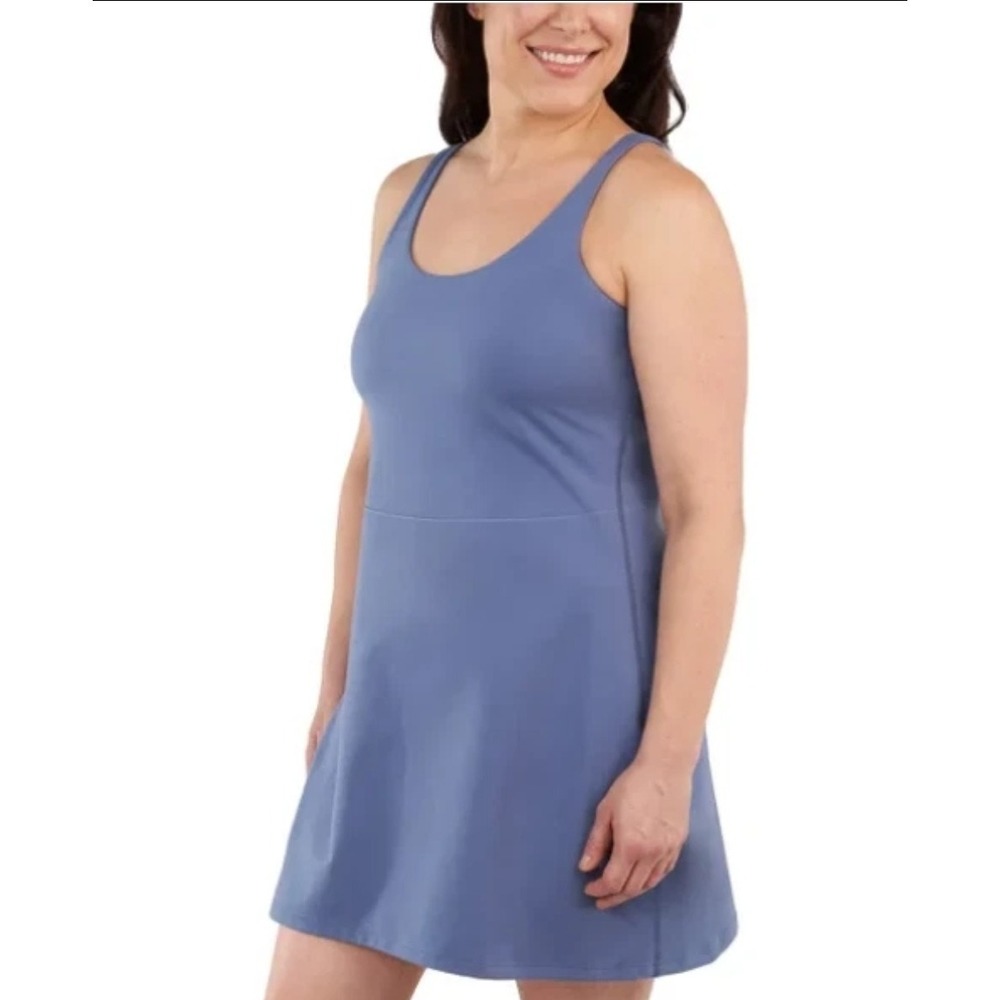 Elle Sport Women's Active Tank‎ Dress, Blue, Large